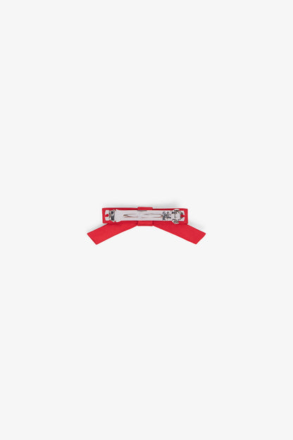 Mars Red Red Eyelet Bow Barrette - GANNI