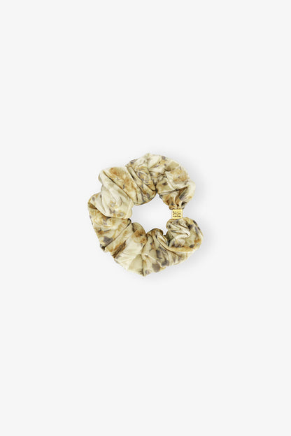 Cloud Cream Golden Floral Scrunchie - GANNI